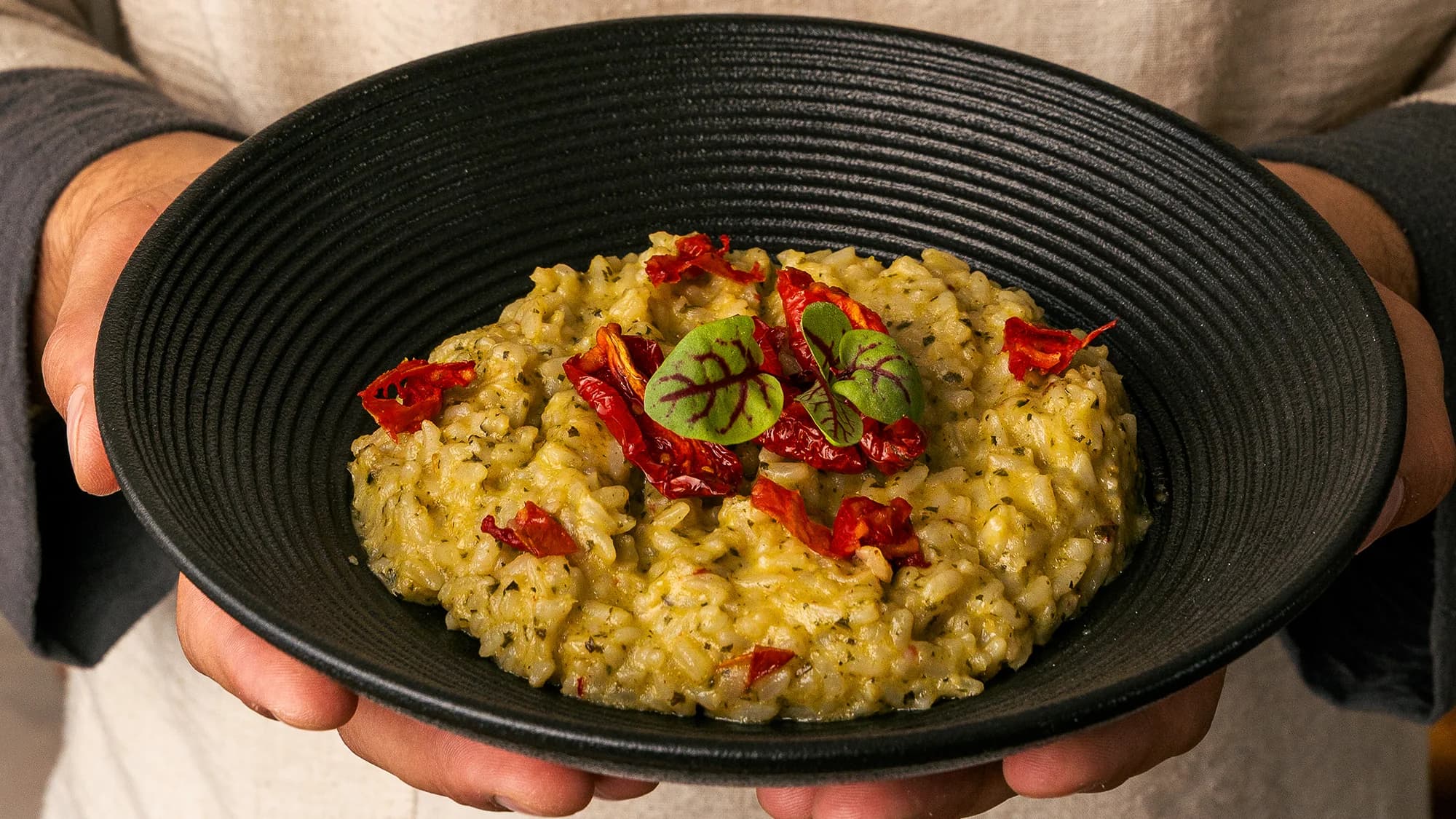 Guradalan pomidorly rizotto pesto