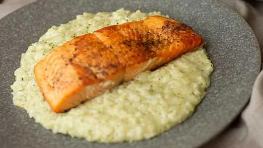 Gril losos bilen Risotto