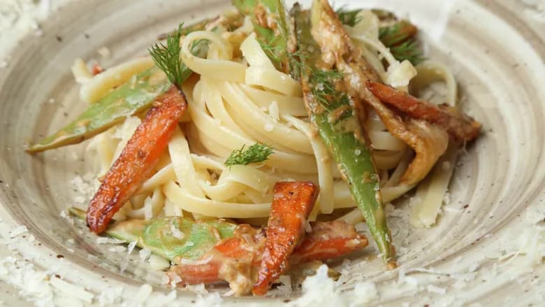 Wegetarian fettuçini