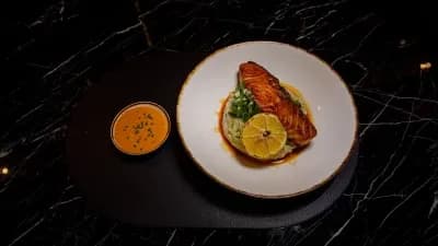 Salmon risotto bilen