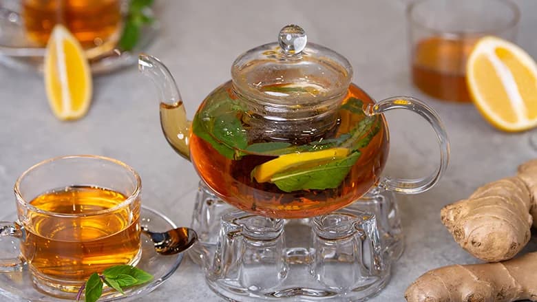 Ginger with honey tea